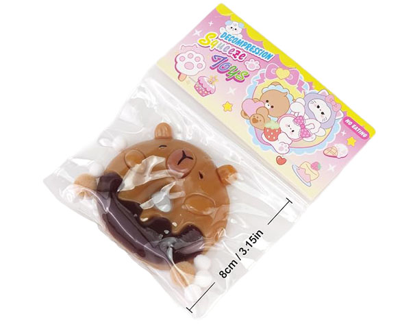 SQUISHY CAPIBARA DONUTS (TPR+PVA) 8cm (In Busta PVC 15x15cm)…x384
